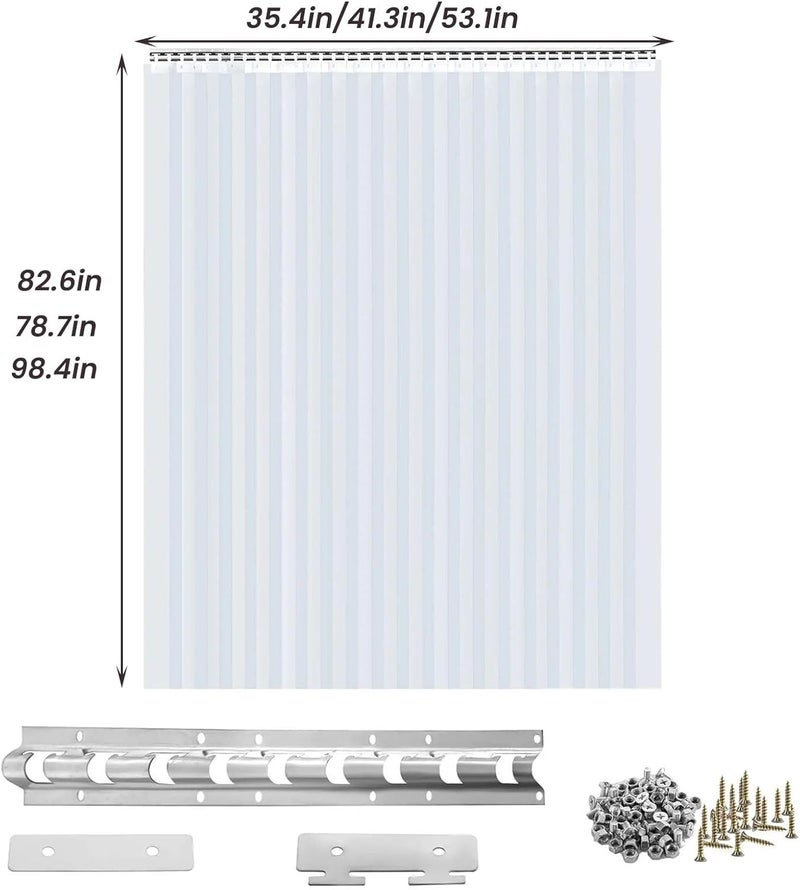 ZFDGHF Clear Plastic Strip Curtain PVC Thermal Insulated Door Curtain Strips Thickness Smooth Waterproof Door Curtains for Freezer Doors Warehouse Doors (Clear, 135x250cm/53.1x98.4in) - Image 5